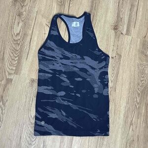 Athleta‎ Navy Blue Camo Speedlight Racerback Athletic Tank Top Size Small